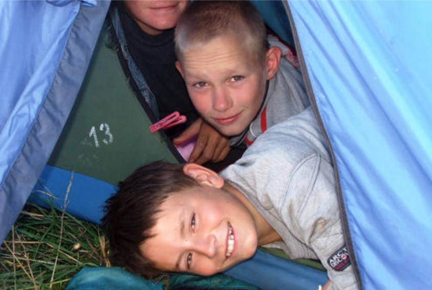 Sove i telt er alltid spennende.