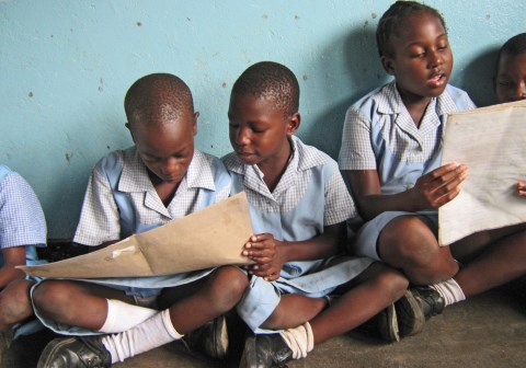 Skoleelever i Bindura, Zimbabwe.