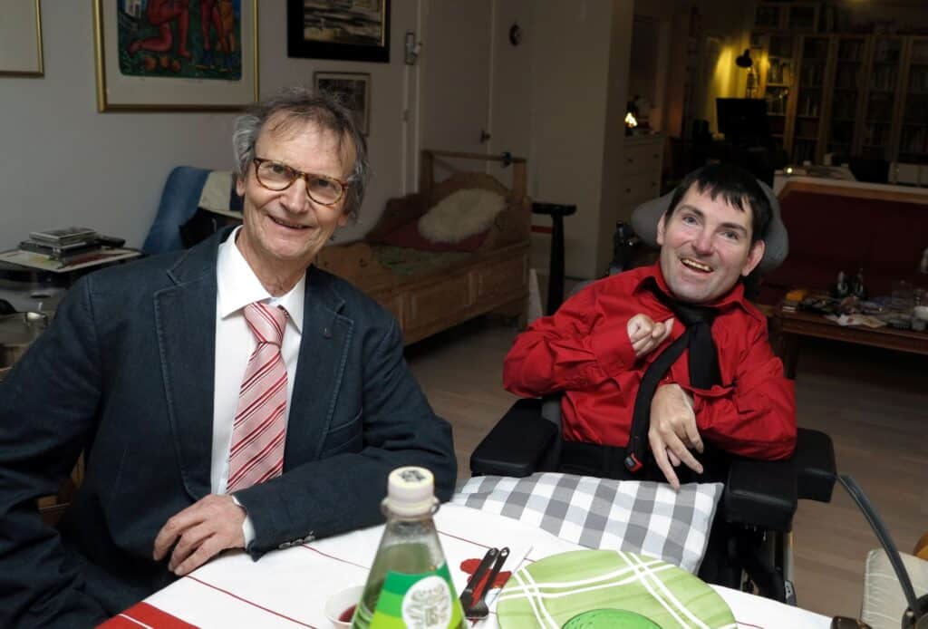 Brede sammen med stesønnen Joachim.