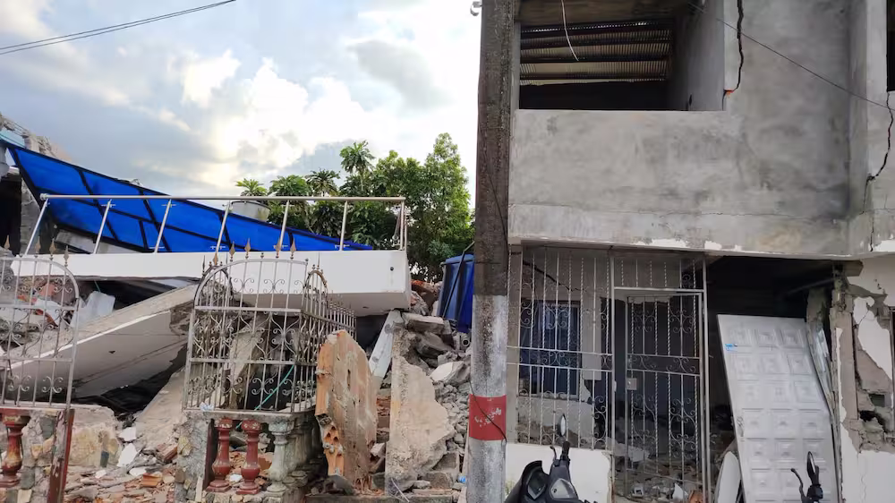 Ødelagte boliger etter jordskjelvet i Colombia i august 2026.