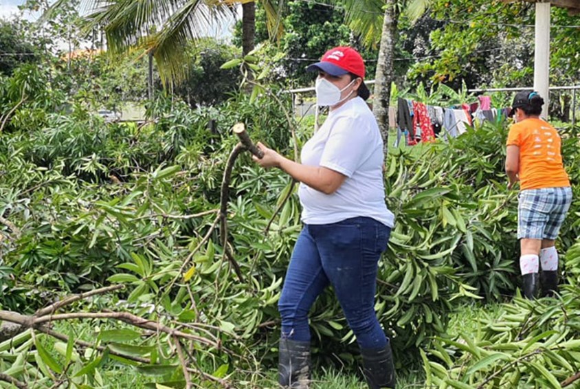 Ødeleggelse i Honduras: Orkanen Iota traff Sentral Amerika i november 2020. Bildet tatt av SOS-barnebyers ansatte viser oversvømmelser og ødeleggelse i en av barnebyene i etterkant av orkanen. 