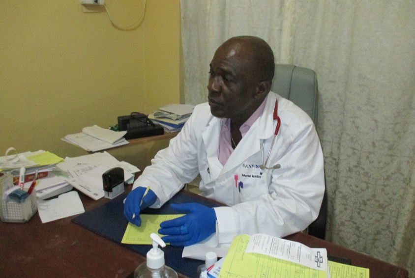 Dr. Eugene D. Dolopei sees around 30-45 patients every day at the SOS Medical Centre in Monrovia.
