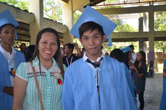 Renato and his SOS-mother Wilma at his high school graduation. Photo: SOS-archives