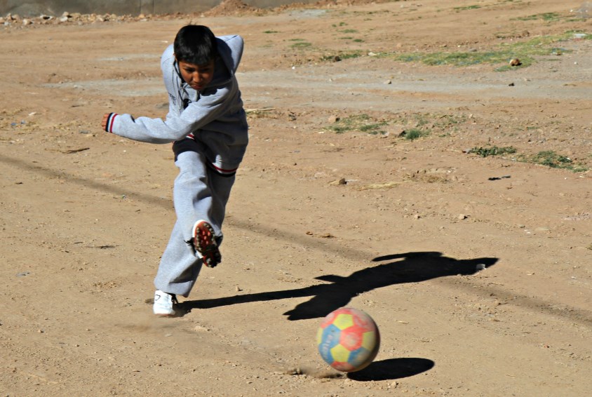 Fotball i barnebyen. Foto: Bjørn-Owe Holmberg