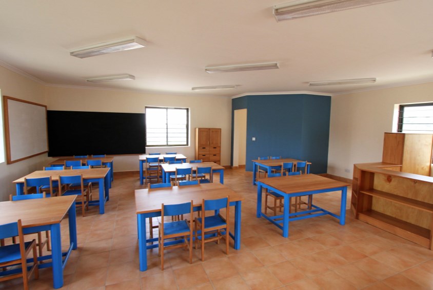 Slik ser det ut i den nye Montessoribarnehagen tilknyttet barnebyen i Mwanza. Foto: Håkon Bakken